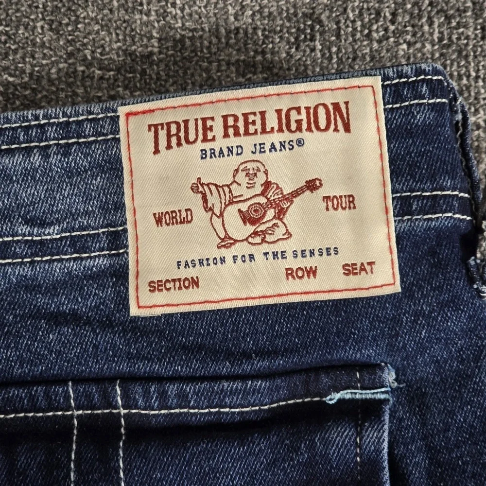 New True Religion Denim Cargo SN Straight Jeans Medium Blue Wash 28 600723